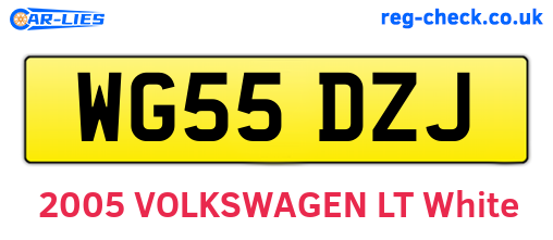 WG55DZJ are the vehicle registration plates.