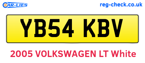 YB54KBV are the vehicle registration plates.