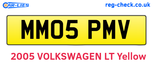 MM05PMV are the vehicle registration plates.