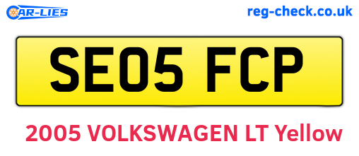 SE05FCP are the vehicle registration plates.