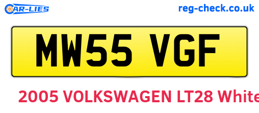 MW55VGF are the vehicle registration plates.