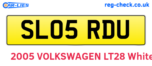 SL05RDU are the vehicle registration plates.