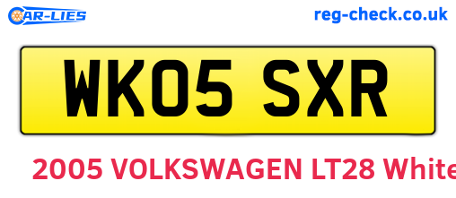 WK05SXR are the vehicle registration plates.