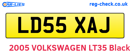 LD55XAJ are the vehicle registration plates.