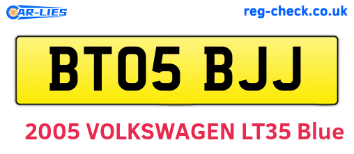 BT05BJJ are the vehicle registration plates.
