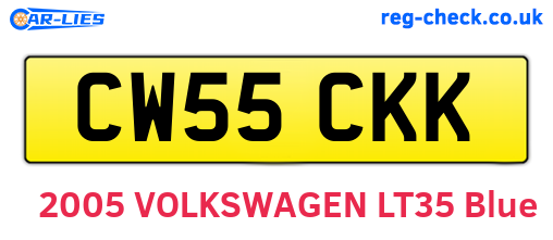 CW55CKK are the vehicle registration plates.