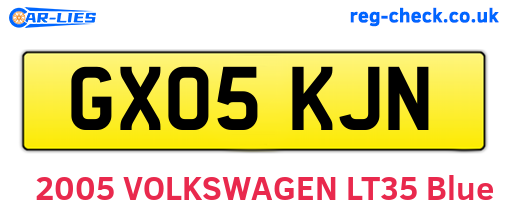 GX05KJN are the vehicle registration plates.