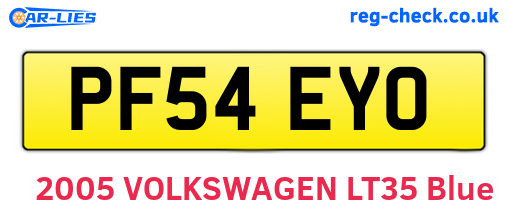 PF54EYO are the vehicle registration plates.