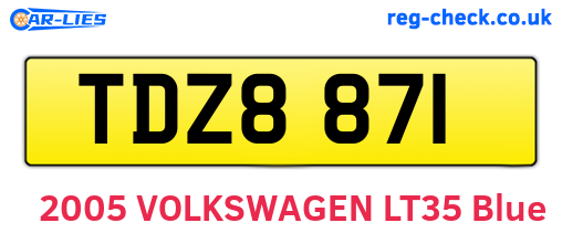 TDZ8871 are the vehicle registration plates.