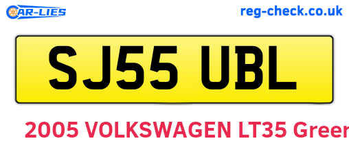 SJ55UBL are the vehicle registration plates.