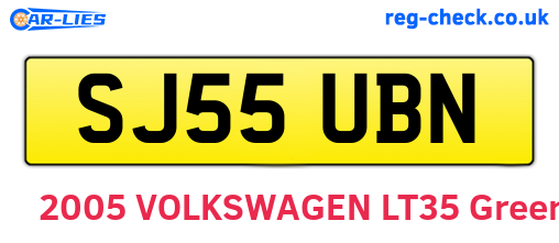 SJ55UBN are the vehicle registration plates.