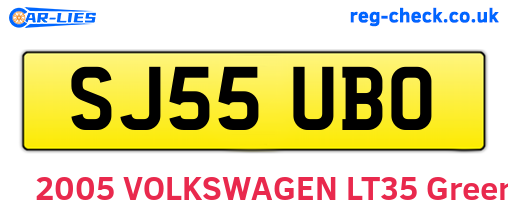 SJ55UBO are the vehicle registration plates.