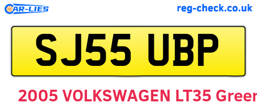 SJ55UBP are the vehicle registration plates.