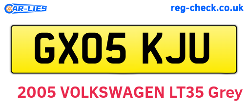 GX05KJU are the vehicle registration plates.