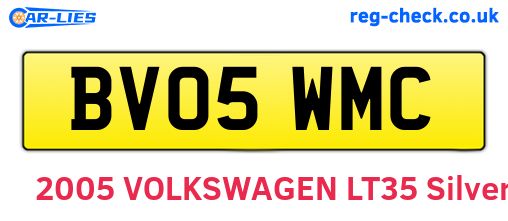 BV05WMC are the vehicle registration plates.