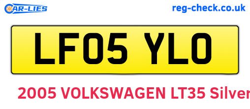 LF05YLO are the vehicle registration plates.
