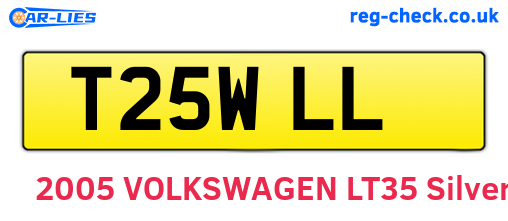 T25WLL are the vehicle registration plates.