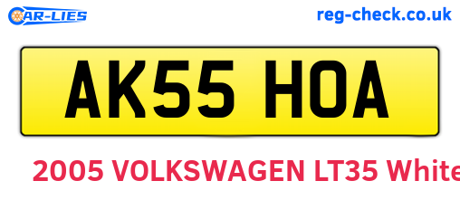 AK55HOA are the vehicle registration plates.