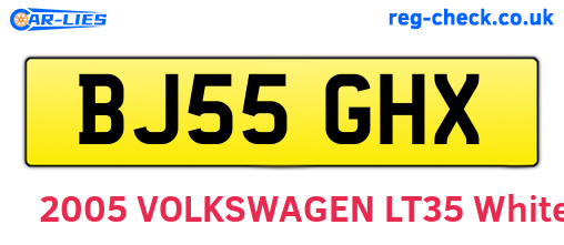 BJ55GHX are the vehicle registration plates.