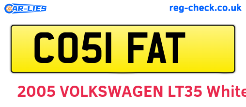 CO51FAT are the vehicle registration plates.