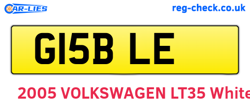 G15BLE are the vehicle registration plates.