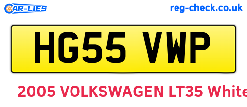 HG55VWP are the vehicle registration plates.