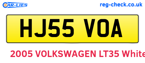 HJ55VOA are the vehicle registration plates.