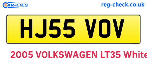 HJ55VOV are the vehicle registration plates.
