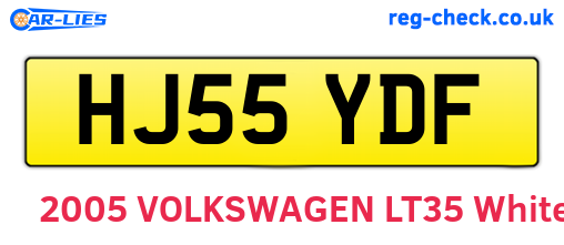 HJ55YDF are the vehicle registration plates.