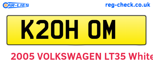 K20HOM are the vehicle registration plates.
