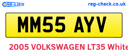 MM55AYV are the vehicle registration plates.