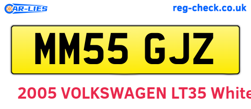 MM55GJZ are the vehicle registration plates.