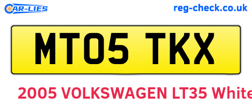 MT05TKX are the vehicle registration plates.
