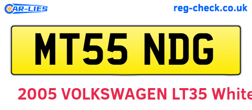 MT55NDG are the vehicle registration plates.