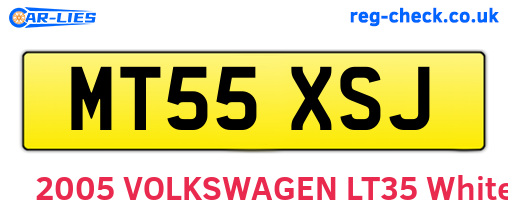 MT55XSJ are the vehicle registration plates.