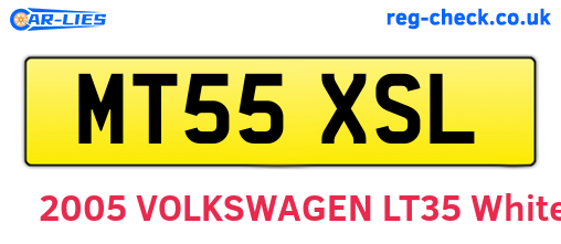 MT55XSL are the vehicle registration plates.