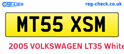 MT55XSM are the vehicle registration plates.