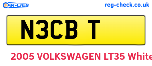 N3CBT are the vehicle registration plates.