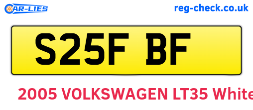 S25FBF are the vehicle registration plates.