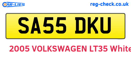 SA55DKU are the vehicle registration plates.