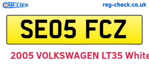 SE05FCZ are the vehicle registration plates.