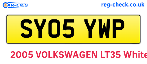 SY05YWP are the vehicle registration plates.