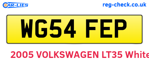 WG54FEP are the vehicle registration plates.