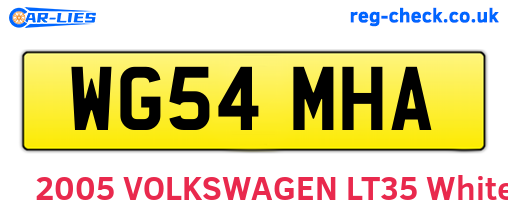 WG54MHA are the vehicle registration plates.