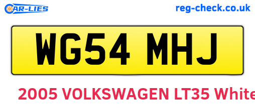 WG54MHJ are the vehicle registration plates.