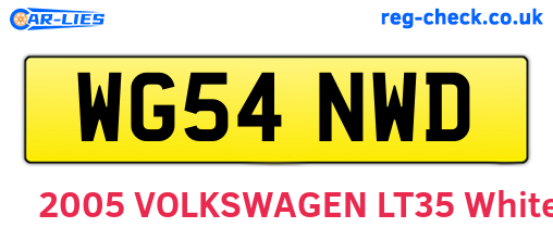 WG54NWD are the vehicle registration plates.