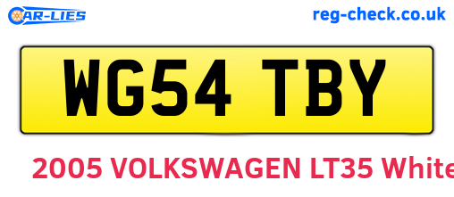 WG54TBY are the vehicle registration plates.