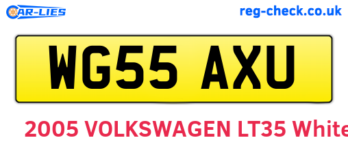 WG55AXU are the vehicle registration plates.