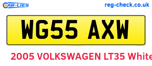 WG55AXW are the vehicle registration plates.