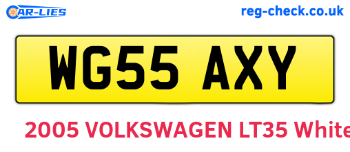 WG55AXY are the vehicle registration plates.